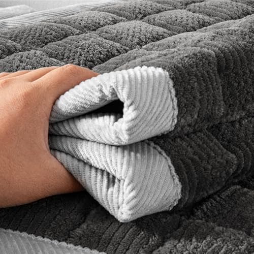 Couch Cover for Dogs Washable,Anti-Slip Back Cat Mat Pet Pad Blanket for Furniture Protector,Fuzzy Pet Sofa Cover for 3 Cushion Couch Sofa Pets Friendly (Dark Gray, 2pc/28"x28"-Arm/Backrest Cover)