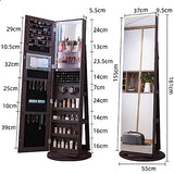 Floor-Standing Full-Length Mirror Style Simple Large-Capacity partition Jewelry Cosmetics Storage Multi-Functional Dressing Mirror (C b)