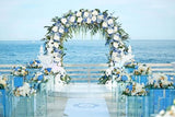 DearHouse 2Pcs Artificial Peony Flower Garland - Silk Peony Garland with Purple White Flowers for Wedding Party Table Decoration,6ft/Strand(White& Blue&Dark Blue)