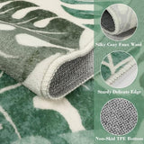 Wonnitar Leaf Washable 2x6 Rug Runner, Tropical Green Bathroom Rugs Runner Kitchen Carpet, Non-Slip Monstera Plant Non-Shedding Low Pile Accent Mat for Hallway Bedroom Closet