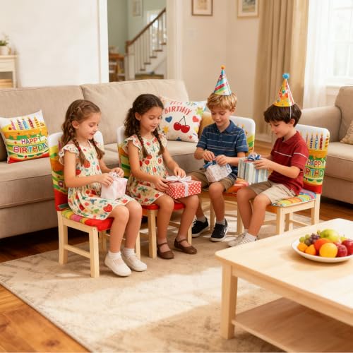 TRBSXRT 2 Pcs Birthday Chair Cover for Classroom, Cute Birthday Party Seat Cover Birthday Party Decorations for School Office Home