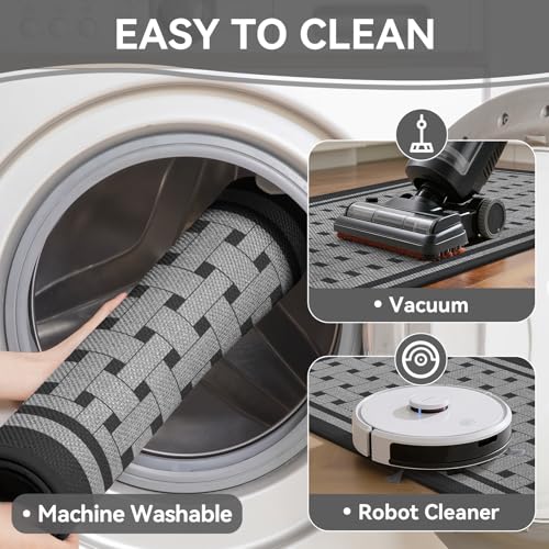 Kitchen Mats for Floor, Non Slip Kitchen Rugs, 17x30 Grey