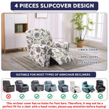 Iauddy Recliner Slipcover-Stretch Soft Slip Reclining Chair Slipcovers 4 -Pieces Furniture Protector for Recliner with Pocket Fitted Sofa Couch Cover Lazy Boy Chair Cover