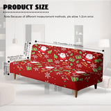 Christmas Armless Sofa Cover Santa Claus Futon Cover Futon Covers with Elastic Bottom Sofa Slipcovers Washable Couch Covers Furniture Protector