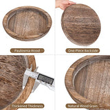 Hanobe Wooden Tray for Coffee Table, Decorative Round Candle Holder Plate