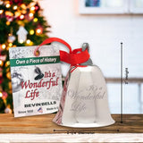 Bevin Bells “It’s a Wonderful Life” Silver-Plated Christmas Tree Ornament | Official Movie Bell Keepsake | Red Ribbon & Velvet Gift Bag Decoration, Christmas Decoration, Wedding Gifts