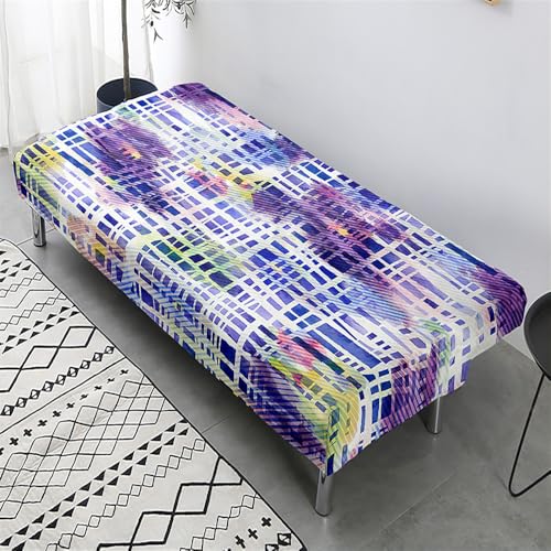 Hixingo Stretch Armless Futon Cover, Futon Mattress Cover Soft Futon Covers with Elastic Bottom, Tie Dye Futon Slipcovers Washable Futon Couch Cover (Medium (63-75"),Geometry)