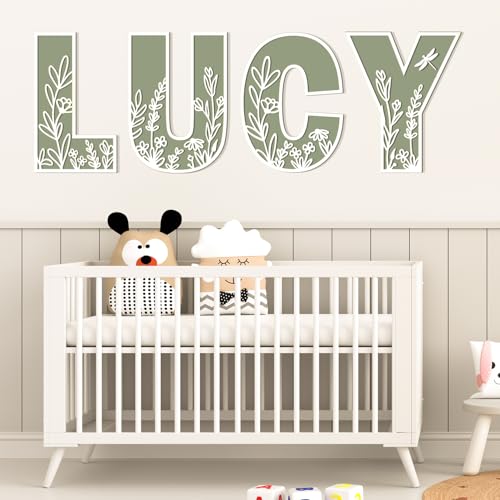 Layered 12 Inch Large Wooden Letters for Wall Decor, Flowered Paintable Wooden Nursery Letters for Crafts Wood Alphabet Letter E for Birthday Boho Nursery Name Sign Wedding Home Decoration