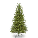National Tree Company 6.5 ft Unlit Dunhill Fir Slim Artificial Christmas Tree, 1,184 Tips, Includes Stand, Green