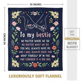 GiltGlimmer Friendship Gifts for Women, Best Friend Birthday Gifts for Women, Best Friend Blanket Gift, to My Bestie Throw Blanket for Christmas 60" x 50"