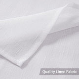 MIULEE Natural Linen Sheer Window Curtains - Elegant Solid White Drapes Grommet Top Voile Panels for Bedroom Living Room (52X90 Inch)