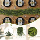 N&T NIETING 9FT Christmas Norfolk Pine Garland Real Touch Pine Artificial Garlands Faux Greenery Garland Winter Christmas Garland for Table Mantle Fireplace Indoor Outdoor Xmas Decorations (1 Pcs)