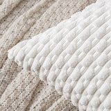 MIULEE Decorative Throw Pillow Covers 18x18 Pure White Textured Corduroy