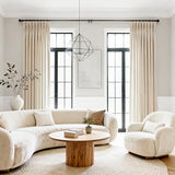 Triple Pinch Pleated Cream Velvet Curtains 84 inches Long Living Room Darkening Curtain Neutral Modern Farmhouse French Pinch Pleat Drapery Panel Heavy Thick Light Filtering Velvet Curtain for Bedroom