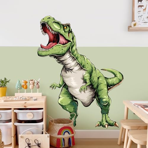 Tanlaby Large Dinosaur Wall Decals T-rex Wall Stickers Peel and Stick Decal for Baby Boys Kids Bedroom Nursery Playroom Decor（31.1×40.6in）