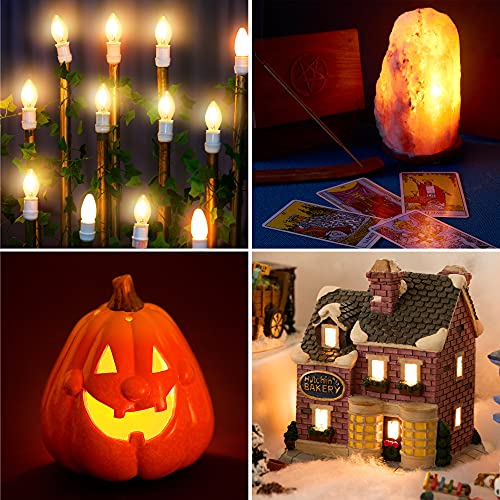Accessory Cord with A LED Light Bulb Lamp Kit, 6Ft Christmas Village Lights Cord with On/Off Switch and Spare Fuse, Blow Mold Light for Christmas Houses Village, Holiday Craft Decorations(2 Pieces)