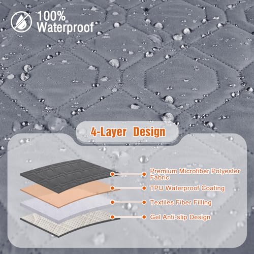 VANSOFY Couch Cover, Waterproof Sofa Covers Washable Slipcover Furniture Protector Couch Seat Covers Non-Slip Couch Cover for Dogs, Pets(Sofa, Dark Gray)