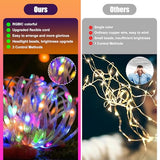 RGB Smart IC String Lights Indoor 16FT/5M [APP & Remote Control], 50 LEDs Multicolor Fairy Lights, USB Powered & IP65 Waterproof, Music/Voice Sync, Fairy String Lights for Christmas, Party
