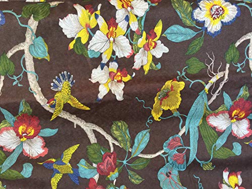 OctoRose Full Size 3 Side Zipper Linen Printing Birds Brown Futon Cover Sofa DayBed Couch Mattress Slipcover (Linen-Birds-Brown, Full Size)