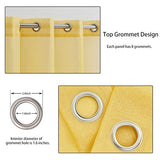 July Joy Semi Linen Look Sheer Curtains for Bedroom, Living Room Grommet Light Filtering Solid Voile Window Curtains, Set of 2 Panels (52 x 84 inch, Yellow)