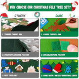 YCoisini Felt Christmas Tree for Toddlers, 3.2ft My First Christmas Tree for Kids, 34 Ornaments Wall Hanging DIY Xmas Decorationse with String Light (Batteries Not Included), Two-Tone Version
