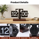 VINGVO Digital Flip Down Clock, Retro Flip Desk Clock, Battery Operated Mechanical Clock, Internal Gear Operated Time Clocks for Home Room Office Desk & Shelf Decoration (Black)