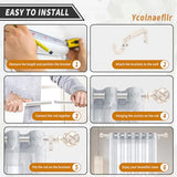 Single Curtain Rod for Windows 28 to 48 Inches(2.3-4ft): 1 inch Diameter Adjustable Curtain Rod, Heavy Duty Curtain Rod with Netted Texture Finials, Size:18-64(weathered white)