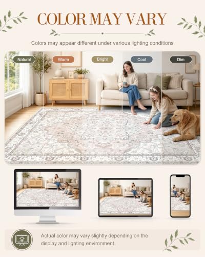 OLANLY 3x5 Washable Accent Rug, Soft Non Slip Carpet for Entryway Bedside