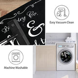 EYECY Laundry Room Rug Runner 20"x49" Non Slip TPR-Backed Rug for Kitchen, Bathroom, and Hallway - Black