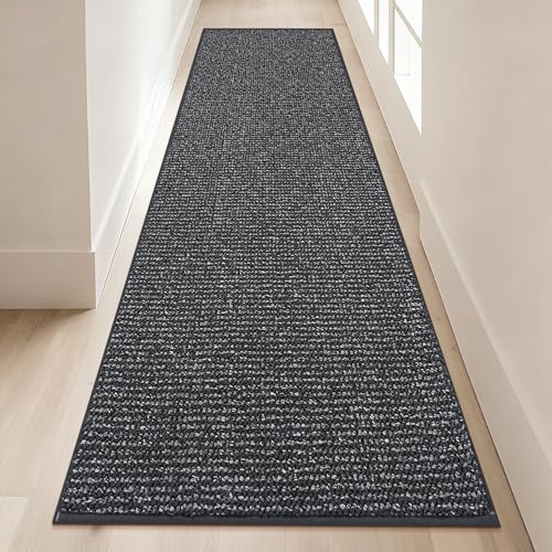 BEQHAUSE Hallway Runner Rugs 2x8, Hallway Rug Non-Slip Washable, Charcoal