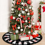 Christmas Tree Skirt Black Tree Skirt Cat Christmas Xmas Winter Tree Skirt 48 Inch for Black Cat Christmas Indoor Outdoor Decorations