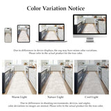 3x7 Washable Kitchen Runner Rug: Abstract Soft Neutral Carpet BeigeGray