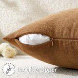 MIULEE Bronze Couch Pillow Covers 18x18 Inch, Set of 2 Soft Fall Decorative Square Throw Pillow Covers Farmhouse for Sofa Living Room Bed