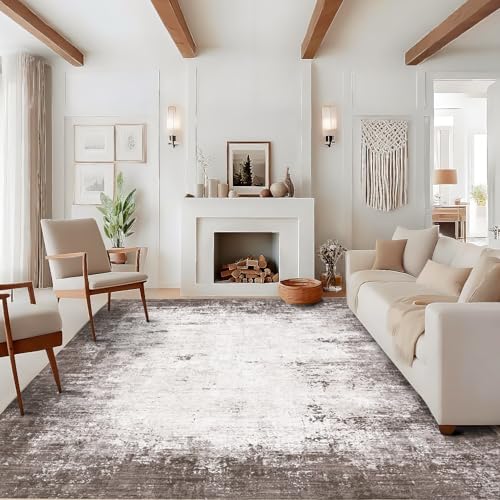 GarveeHome Abstract Area Rugs 5x7 Ultra-Soft Modern Indoor Carpet Brown