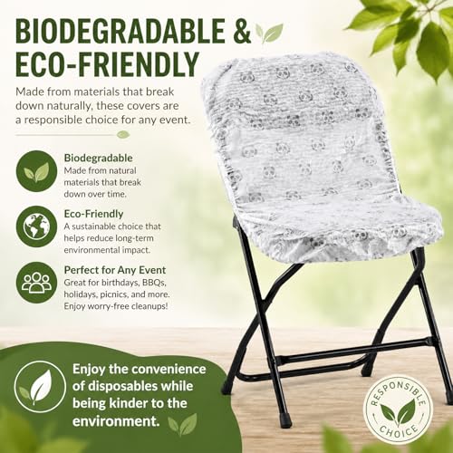 20 Pcs Disposable Chair Covers for Party: Maximum Size 55"X31.5" Biodegradable Disposable Chair Covers for Folding Chairs Reusable As Pillow Covers Or Dust Covers for Home Appliances (20)