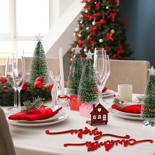 Mini Christmas Tree with Lights, 4 Pack Tabletop Christmas Tree with Lights for Christmas Decorations Indoor Xmas Holiday Party, Christmas Centerpieces for Tables New Year Decoration