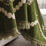 DREAMINGO Green Floral Couch Cover Farmhouse Botanical Jacquard Sofa Covers for 3 Cushion Couch Cozy Chenille Living Room Furniture Futon Sectional Sofa Slipcovers Washable, X-Large 71"x134"