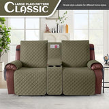 KinCam 100% Waterproof Recliner Loveseat Cover with Console X1, Recliner Couch Covers X1, Recliner Chair Covers X1(Gray Green)