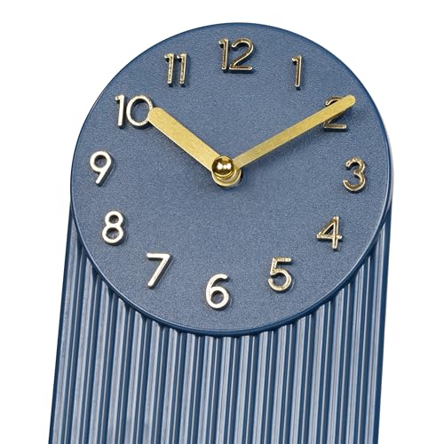 La Crosse Clock 437-3015NB Grooves Quartz Analog Tabletop Clock - Navy Blue