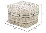 SARO LIFESTYLE Light Mudcloth Pouf