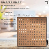 Sharper Image LED Word Digital Clock, 7.75", Copper Finish, Light-Up Desk & Wall Clock, Modern Time Display, Shelf or Wall Decor for Home Office, Living Room, Kitchen & Bedroom, Housewarming Gift