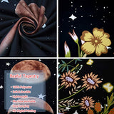 Rexful Moonlit Garden Tapestry, Moon Phase Surrounded by Plants and Flowers Black Wall Hanging Blanket 36×48 inch