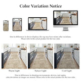 3x6 Washable Kitchen Runner Rug: Abstract Soft Neutral Carpet TanBrown
