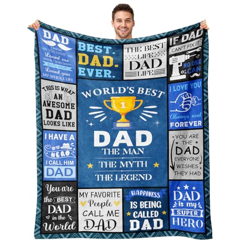 Dads Fathers Day Birthday Gifts Ideas - Dads Gifts from Daughter Son - Christmas Valentines Day Birthday Presents for Dad - Presents for Father Who Wants Nothing - Best Dad Ever Blanket 50"x60"
