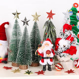 FOIMAS Mini Christmas Tree Topper Star,6pcs Glitter Christmas Tree Topper for Small Christmas Tree Craft Home Decoration,Silver