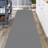 KOZYFLY 3x8 Runner Rug, Washable Non Slip Woven Kitchen Hallway Rug, Grey