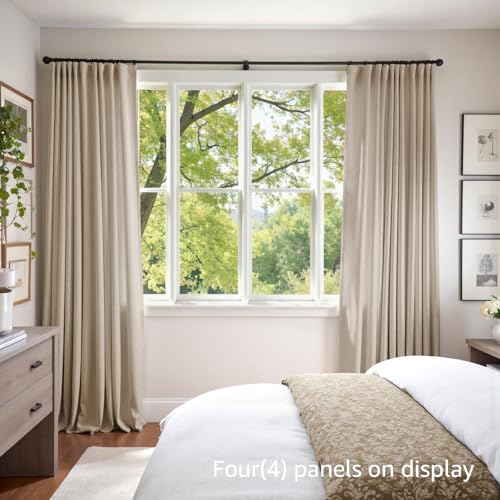 Lazzzy Velvet Blackout Curtains Thermal Insulated Room Window Drapes Super Soft Luxury Curtains for Living Room Bedroom Rod Pocket 2 Panels, Beige, 52" W x 84" L