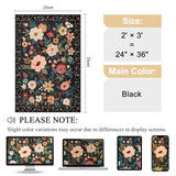 DUKINO 2x3 Rugs for Entryway, Floral Indoor Washable Door Mat, Non Slip Boho Small Rug for Kitchen, Soft Low Pile, Front Door Throw Rug for Entrance, Bedroom, Kitchen, Laundry, Bathroom, Black