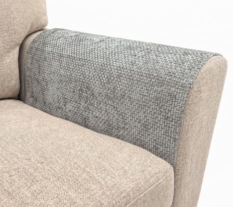 Couch Arm Covers for Chair Sofa, Armrest Armchair Covers Non-Slip Recliner Slipcovers, Waterproof Headrest Cover (Khaki Gray, 20 X 24 Inch/2 Pieces)