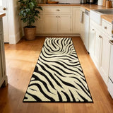 Zebra Hallway Runner Rugs 2×6: Modern Washable Non Slip Kitchen Rug
